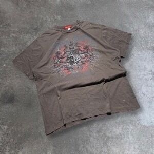 Hard Rock Cafe Mens T-Shirt Graphic Print Short Sleeve Brown Size XL